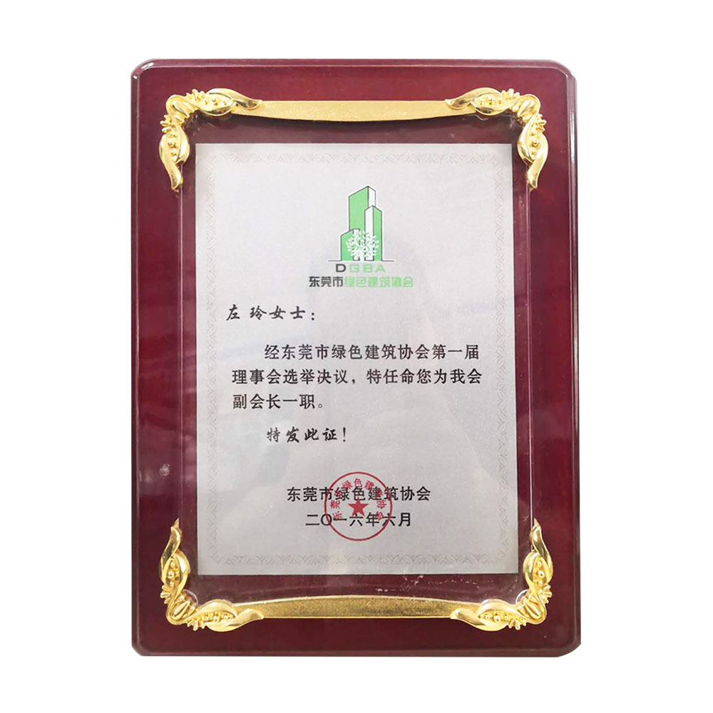 Vice President of the first council of dongguan green building association
